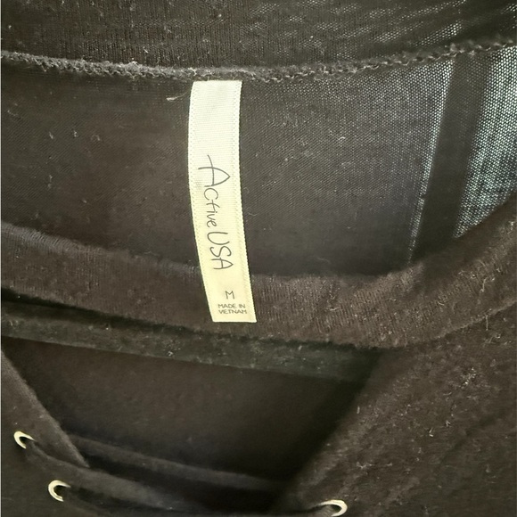 Active USA Black Lace-Up Short Sleeve T-Shirt - Picture 4 of 4